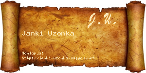 Janki Uzonka névjegykártya